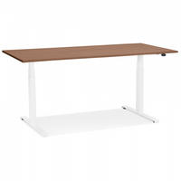 SCHREIBTISCH braun 140x70x127 cm - Weiß/Braun, Holz/Metall (140/70/127cm) - AlterEgo