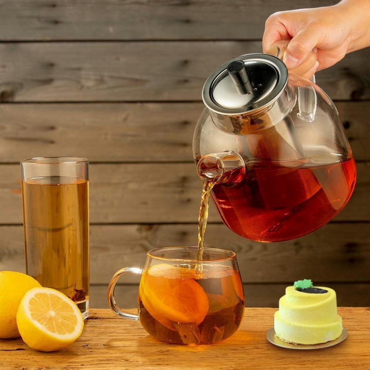 TEEKANNE Glas 1500ml mit Infuser - Transparent, Glas (21/21cm)