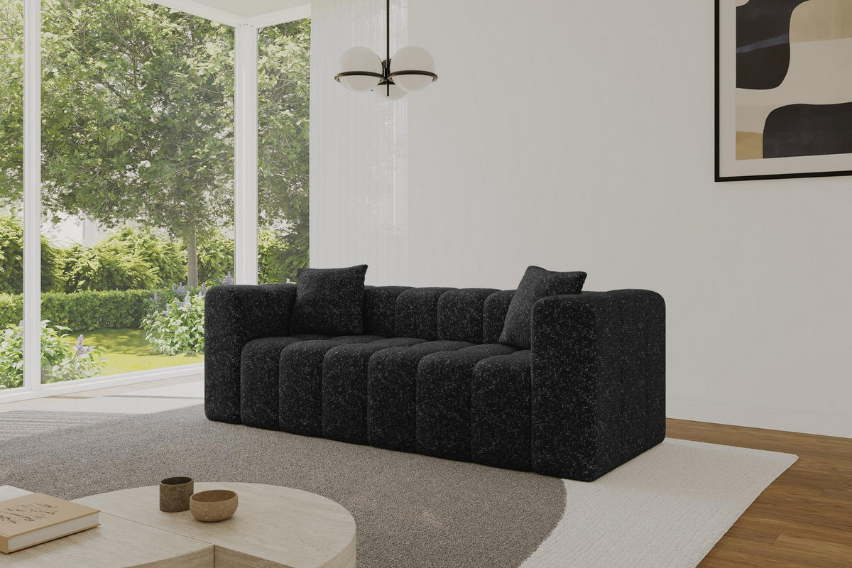 POHOVKA 2-MÍSTNÁ DONY-2 232x90x71 cm Černá Žinylka - černá, kompozitní dřevo/textil (232/71/90cm) - ALTDECOR
