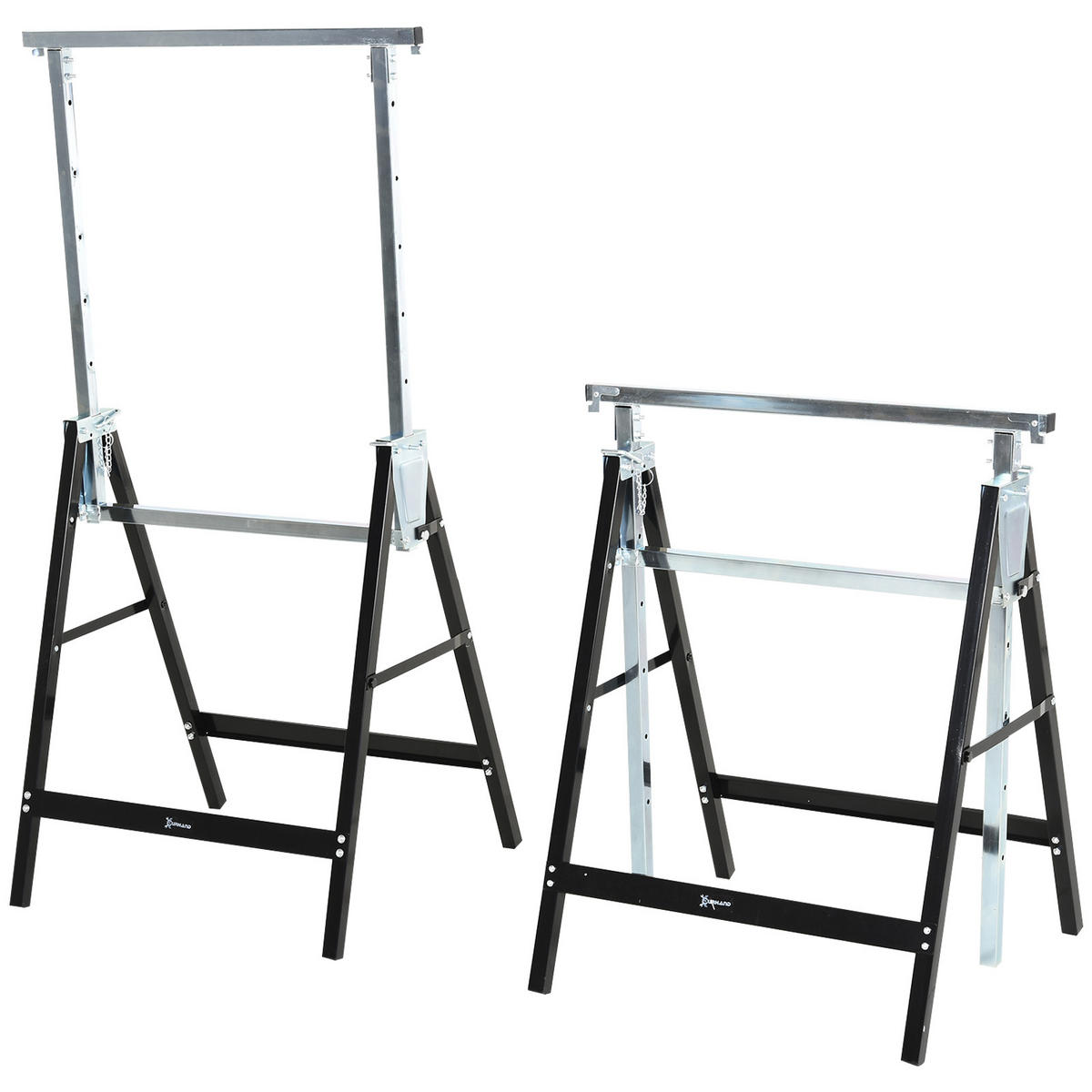 SÄGEBOCK, Arbeitsbock, Metall, Schwarz - Schwarz, Metall (68/56/80cm) - DURHAND