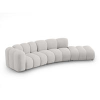 SOFA modular rechts Lupine aus Chenille-Stoff hellgrau 5 Sitzplätze - Hellgrau, Textil (335/70/166cm) - Micadoni