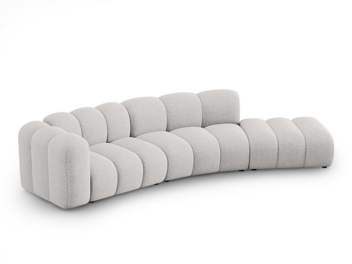 SOFA modular rechts Lupine aus Chenille-Stoff hellgrau 5 Sitzplätze - Hellgrau, Textil (335/70/166cm) - Micadoni