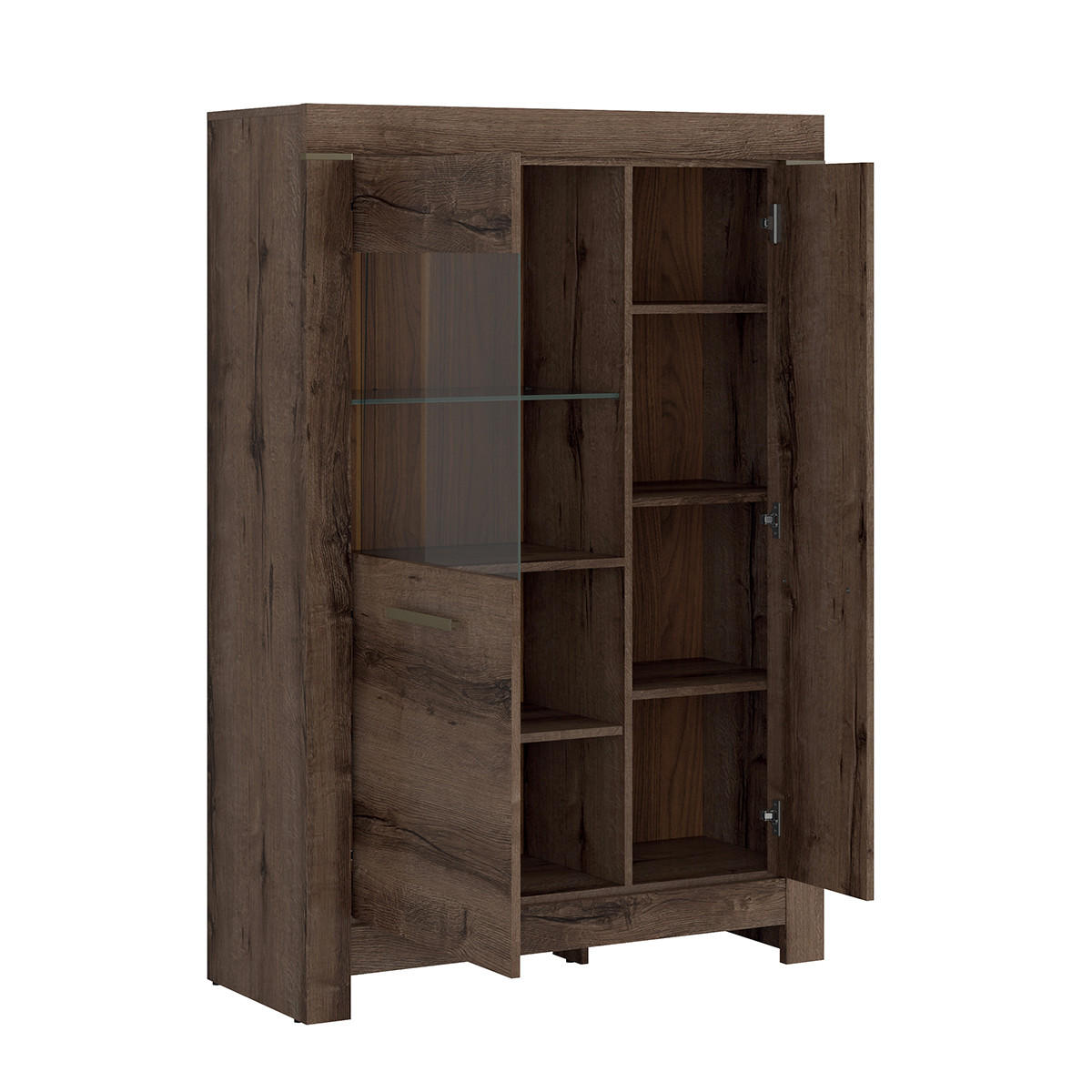 VITRÍNA Adam Tmavé dřevo - hnědá, kompozitní dřevo (100/148/39cm) - Petits-meubles