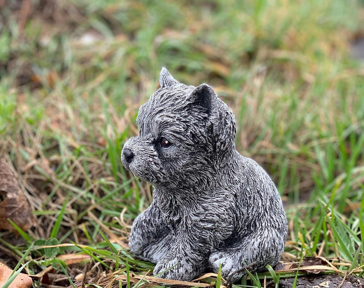 STEINFIGUR Yorkshire frostfest Gartenfigur wetterfest - Grau, Stein (10/15/14cm) - stoneandstyle