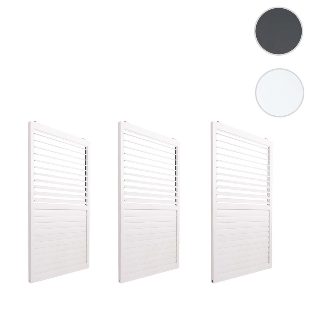 SCHIEBETÜR FÜR PERGOLA 3ER-SET Weiß 3er-Set-Set - Weiß, Metall (272/206/11cm) - MCW