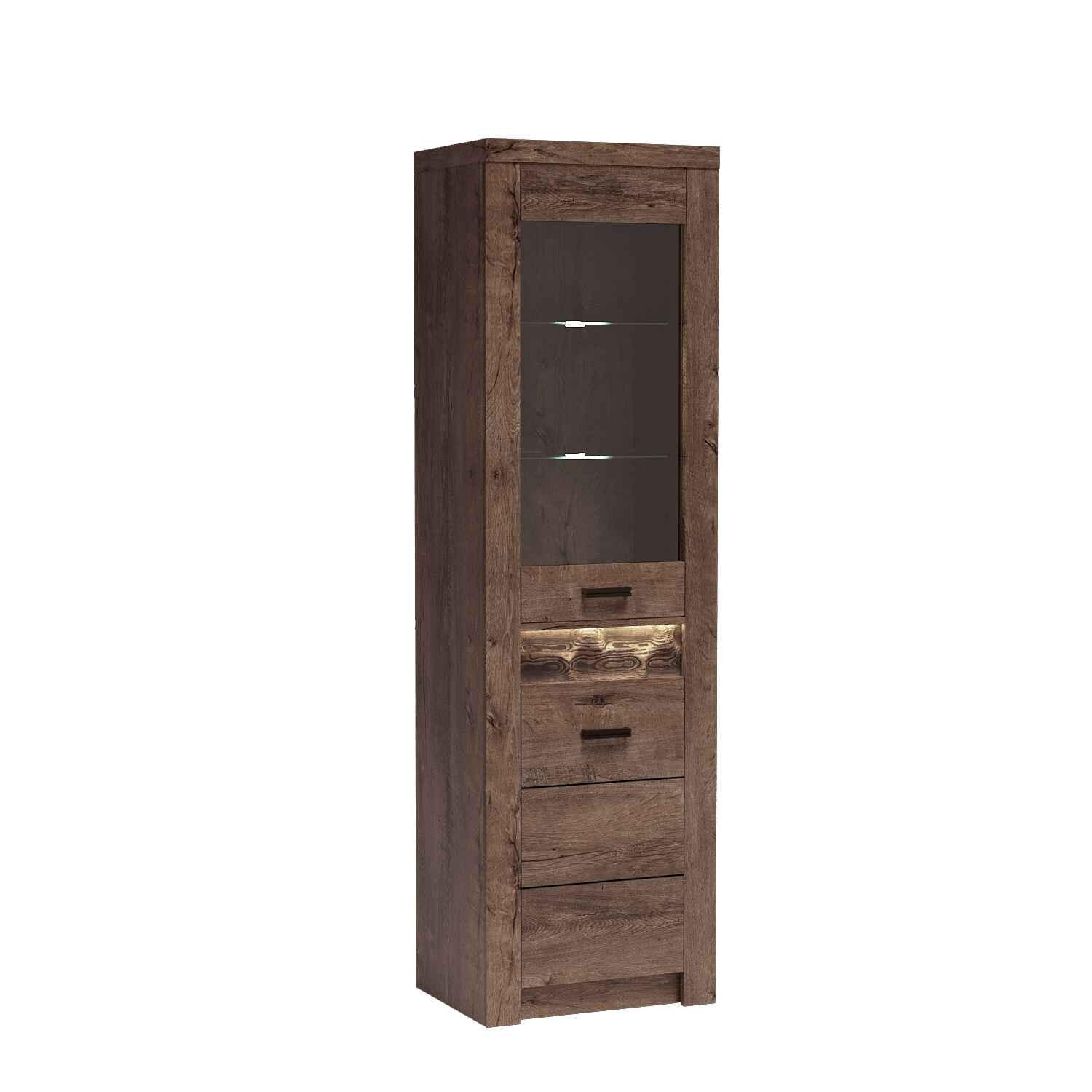 MASSENO VITRÍNA ZERI 56/192/42 cm Hnědá