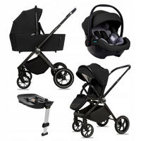 KINDERWAGEN Gavia 4in1 Schwarz Babywanne, Reisebuggy, Autositz, Isofix Basis - Schwarz, Textil/Metall (58/98cm) - BabyLux