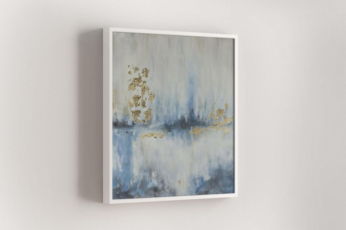 ACRYLBILD HANDGEMALT 80/80 cm - Blau/Beige, Holz/Textil (1.48/80cm) - KUNSTLOFT