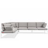 GARTENECKSOFA RAMBE 5-Sitzer mit Kissen, Weiß/Hellgrau - Hellgrau/Weiß, Textil/Metall (304/80/229cm) - KONSIMO®