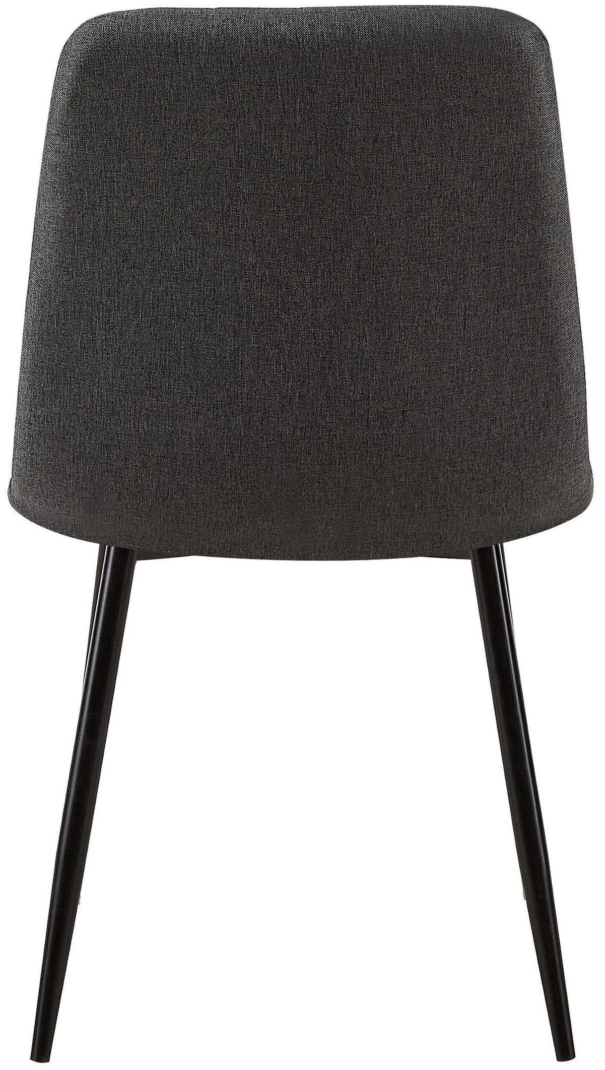STUHL 4er Set Stoff Dunkelgrau - Dunkelgrau/Schwarz, Textil/Metall (45/88/53cm) - CLP