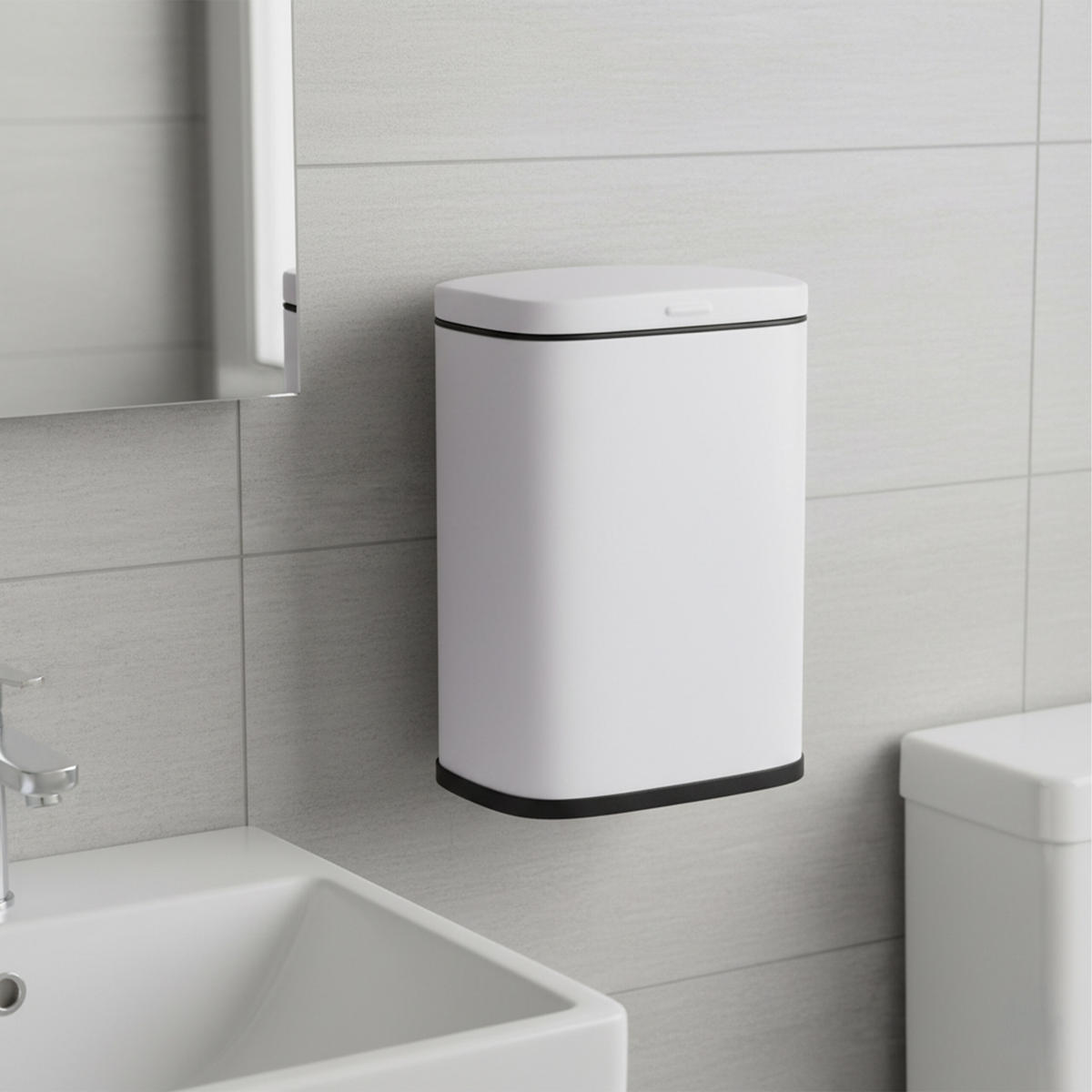 KOSMETIKEIMER - Weiß, Kunststoff/Metall (18/25/15cm) - Relaxdays