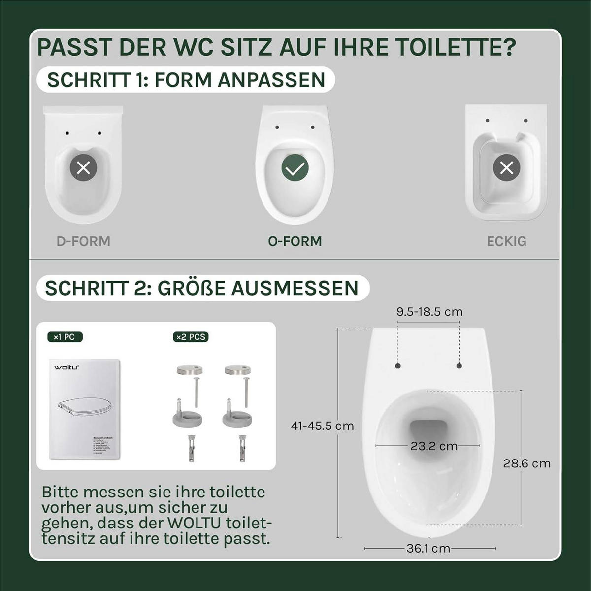 WC SITZ mit Absenkautomatik, Softclose Scharnier, Oval - Weiß, Kunststoff (37/5.7/44cm) - Woltu