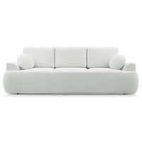 3-SITZER SOFA Barletto Creme Bouclé - Creme/Schwarz, Holz/Textil (248/94/110cm) - Selsey