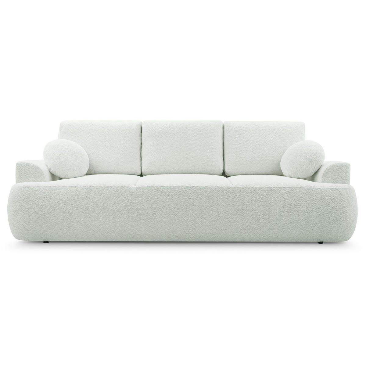 3-SITZER SOFA Barletto Creme Bouclé - Creme/Schwarz, Holz/Textil (248/94/110cm) - Selsey
