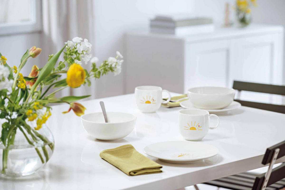 FRÜHSTÜCKSTELLER HELLO SUNSHINE With Love weiß-gelb ø 21,2 cm 6er Set - Gelb/Weiß, Keramik (21.2cm) - Villeroy & Boch