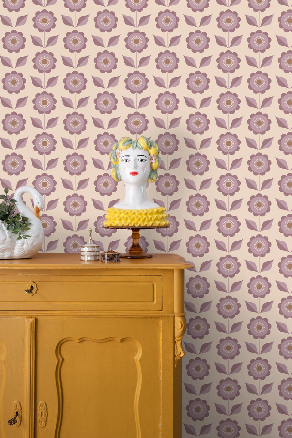TAPETE Blumen 50 x 900 cm - Lila, Papier (50/900cm) - ESTAhome
