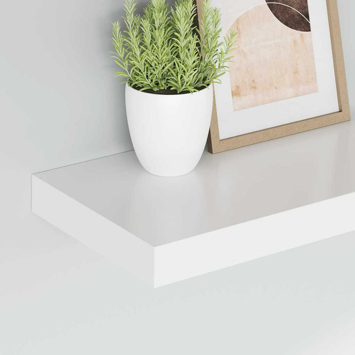 SCHWEBEREGAL Weiss 40/23/3.8 Cm Mdf - Weiß, Holzwerkstoff (40/3.8/23cm) - vidaXL