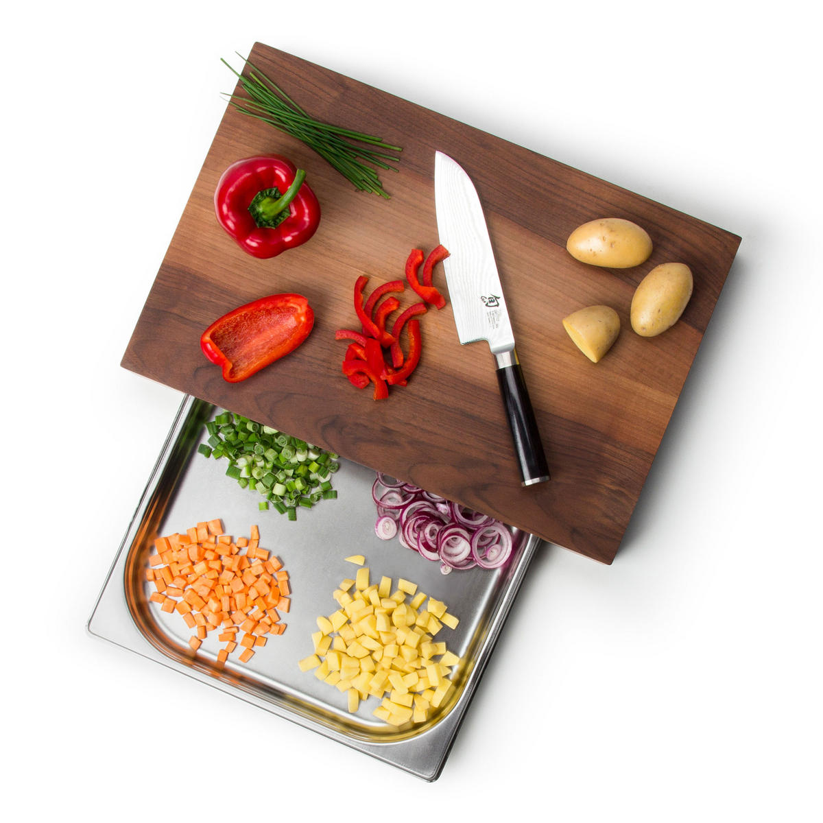 SCHNEIDEBRETT mit Schublade, Walnussholz, 48 x 32.5 cm - Braun, Holz (34/48cm) - Continenta