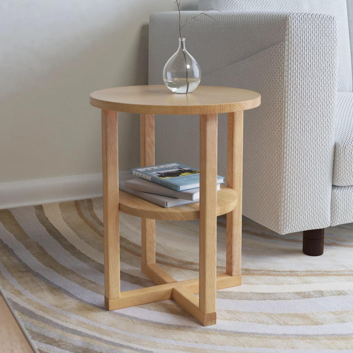 BEISTELLTISCH 40x50 cm Massivholz Eiche - Braun, Holz (40/40/50cm) - furnicato