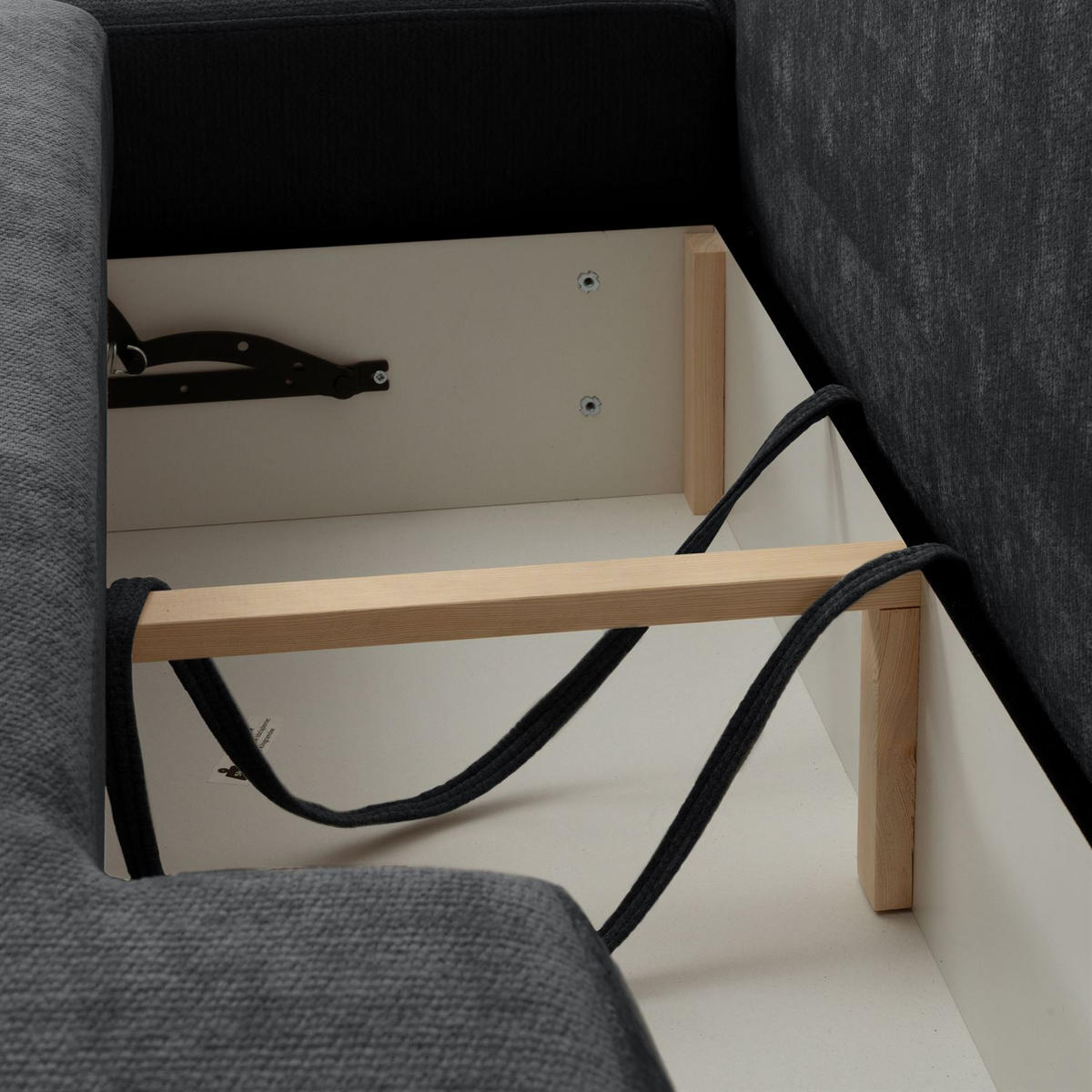 ECKSOFA GOYA mit Schlaffunktion und Bettkasten, Rechte, Perfect Harmony 90 - Graphitfarben, Textil (302/184cm) - Lookway