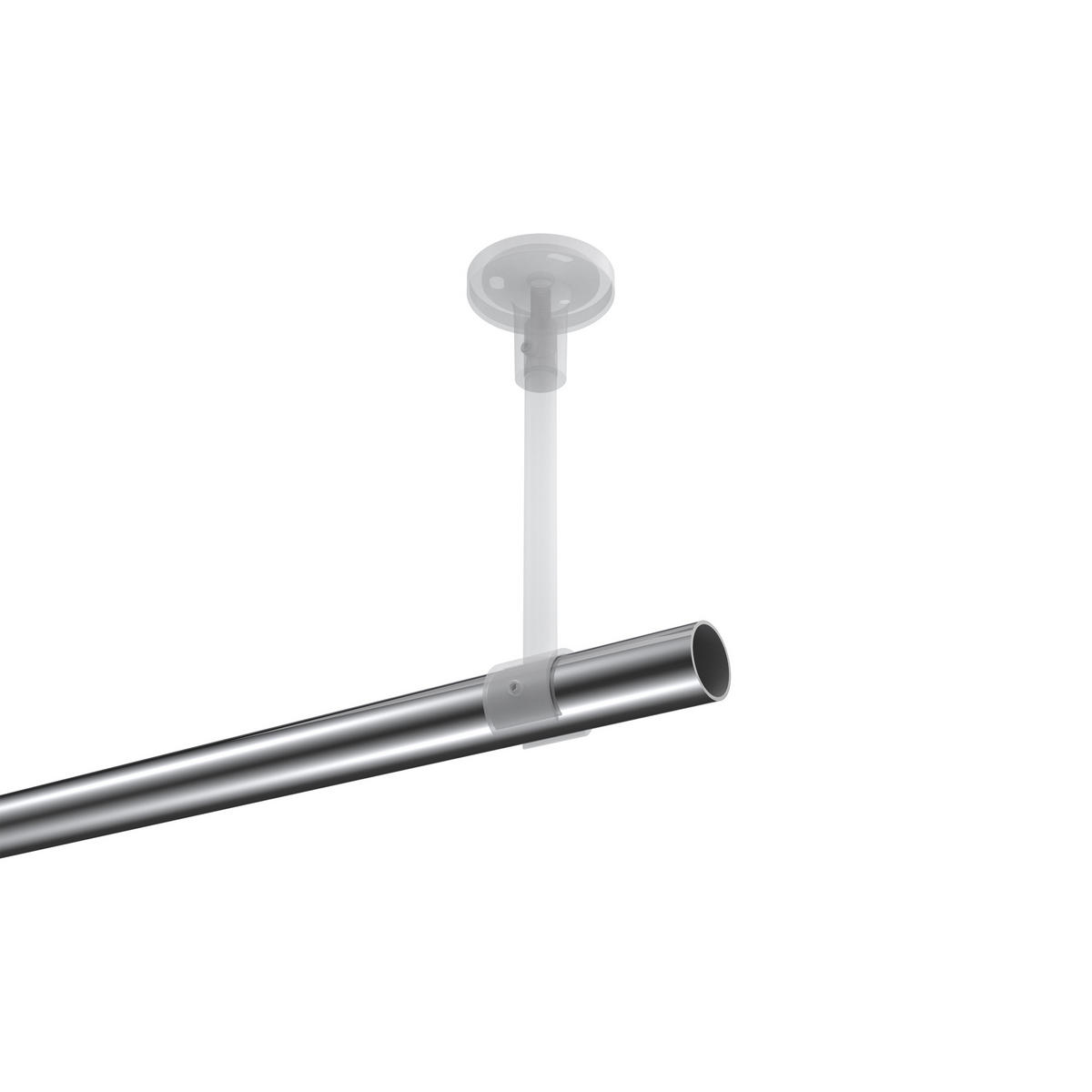 GARDINENSTANGEN-SET Sonette Elanto 200 cm, 1-läufig, 20 mm Ø Chrom - Chromfarben, Metall (200cm) - INTERDECO