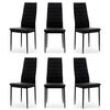STUHL Set FADO 6x aus Ökoleder - schwarz - Schwarz, Leder/Metall (45/99/50cm) - NEW HOME
