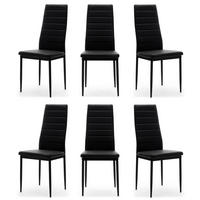 STUHL Set FADO 6x aus Ökoleder - schwarz - Schwarz, Leder/Metall (45/99/50cm) - NEW HOME