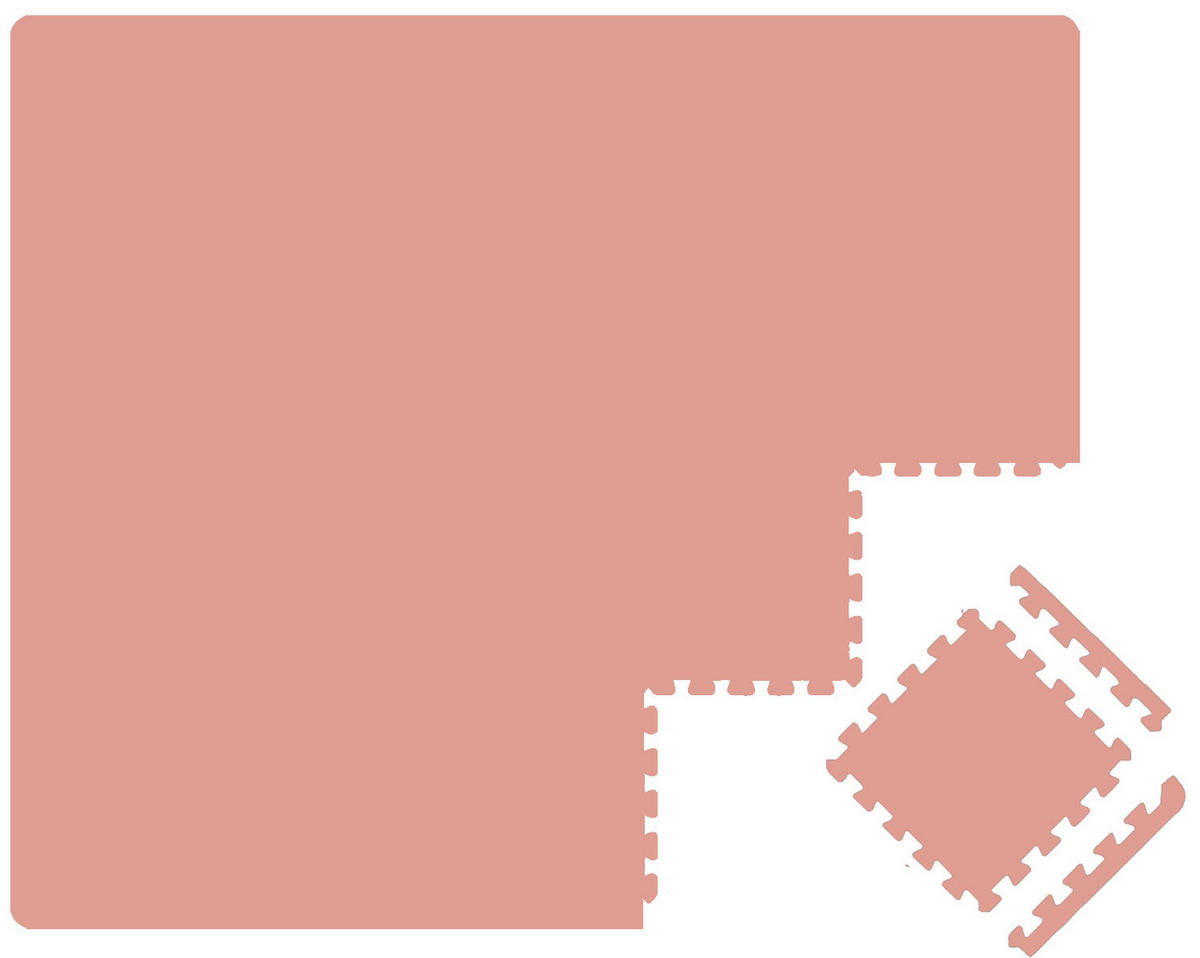 SPIELMATTE ab Null - 180/90/1 cm Puzzlematte mit Rand Terrakotta - Rosa, Kunststoff (30/30cm) - Littletom