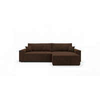 ECKSOFA VIENNA rechts braun Cord Poso 6 - Schlaffunktion, Bettkasten - Braun, Textil (285/184cm) - Cornero