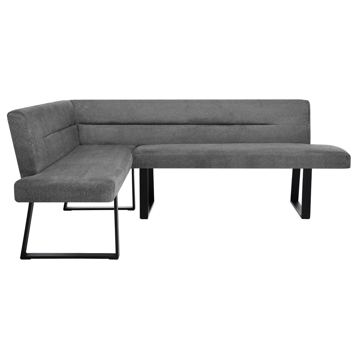 ECKBANK Cresto 212x173 cm, mit Metallbeinen, Egon-Stoff, Grau - Schwarz/Grau, Metall (212/173cm) - Beautysofa
