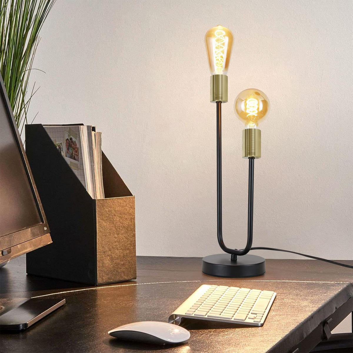 TISCHLEUCHTE Torskk 44.0/14.0/17.0 cm - Schwarz, Metall (17/44/14cm) - ZMH