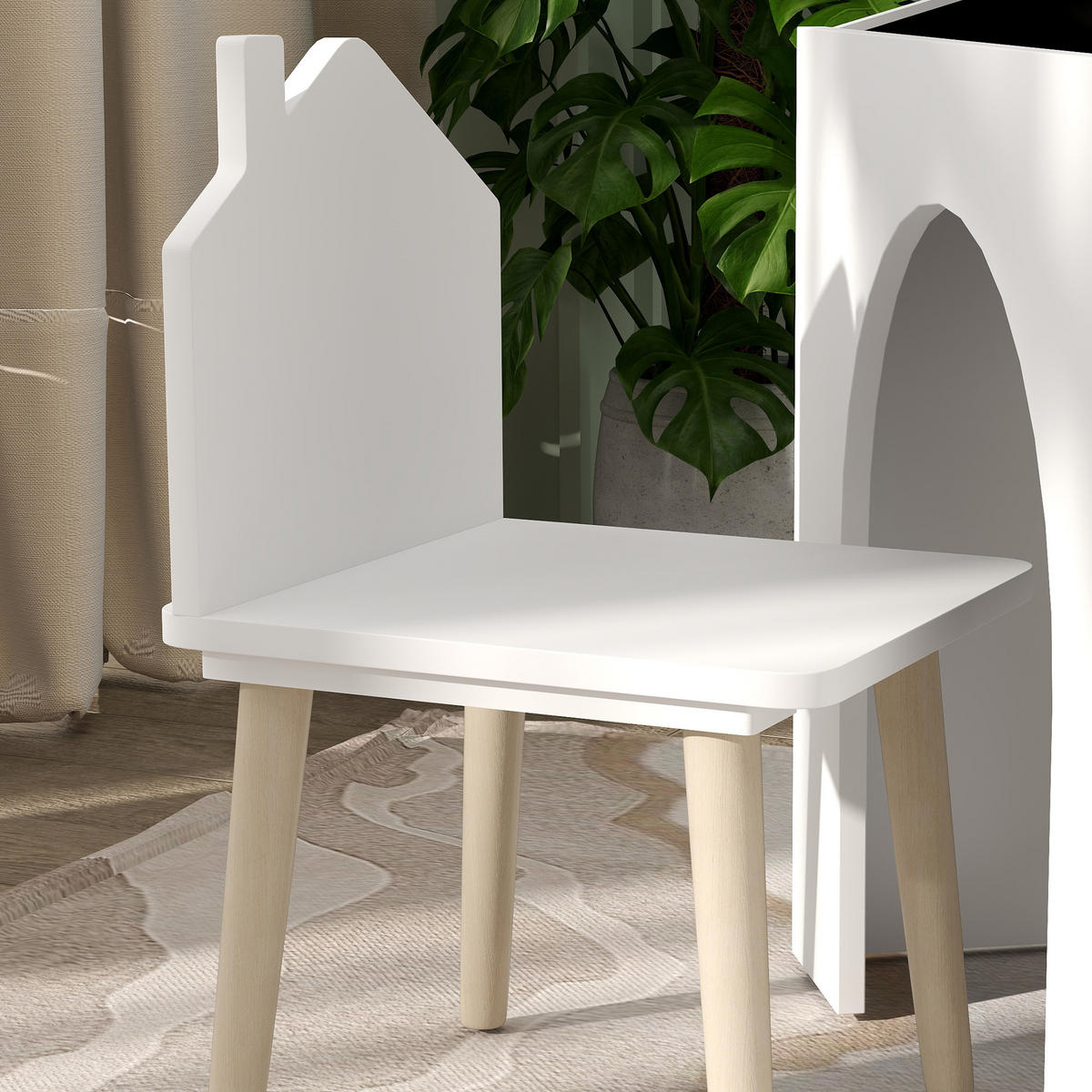 KINDERSITZGRUPPE DE-17511 3-teilig mit Tafelplatte Weiß - Weiß, Holzwerkstoff (58/59/61cm) - ComfortXL