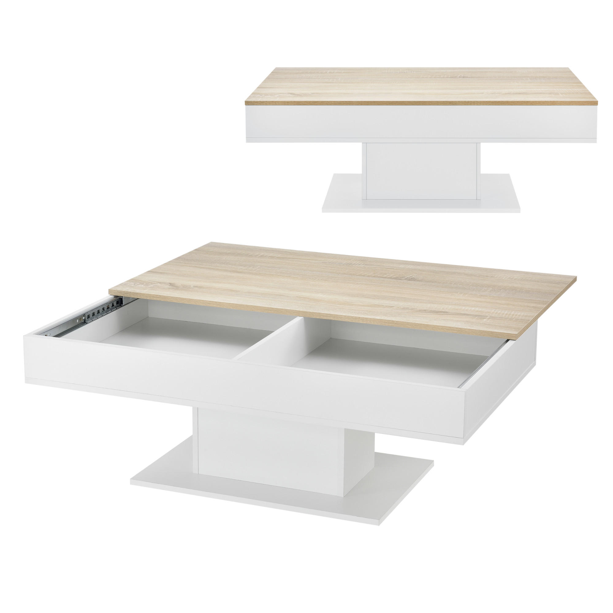 COUCHTISCH Lünen 110/60/40 - Eichefarben, Holzwerkstoff (60/110/40cm) - [en.casa]
