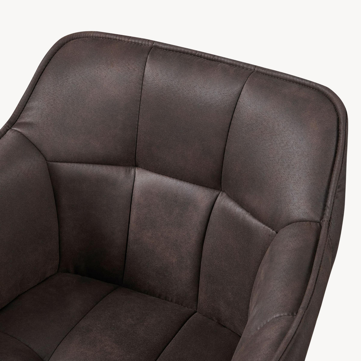 KŘESLO Birmingham - tmavě hnědá/černá, kov/textil (60/82/59cm) - [en.casa]