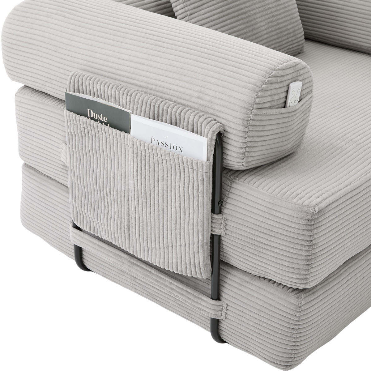 SITZGARNITUR DE-33801 modular mit Hocker Hellgrau - Hellgrau, Metall (200/67/190cm) - ComfortXL