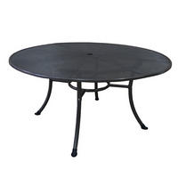 GARTENTISCH Roma 150cm rund mit Schirmloch aus Streckmetall - Grau, Metall (150/150/72cm) - TPFGarden