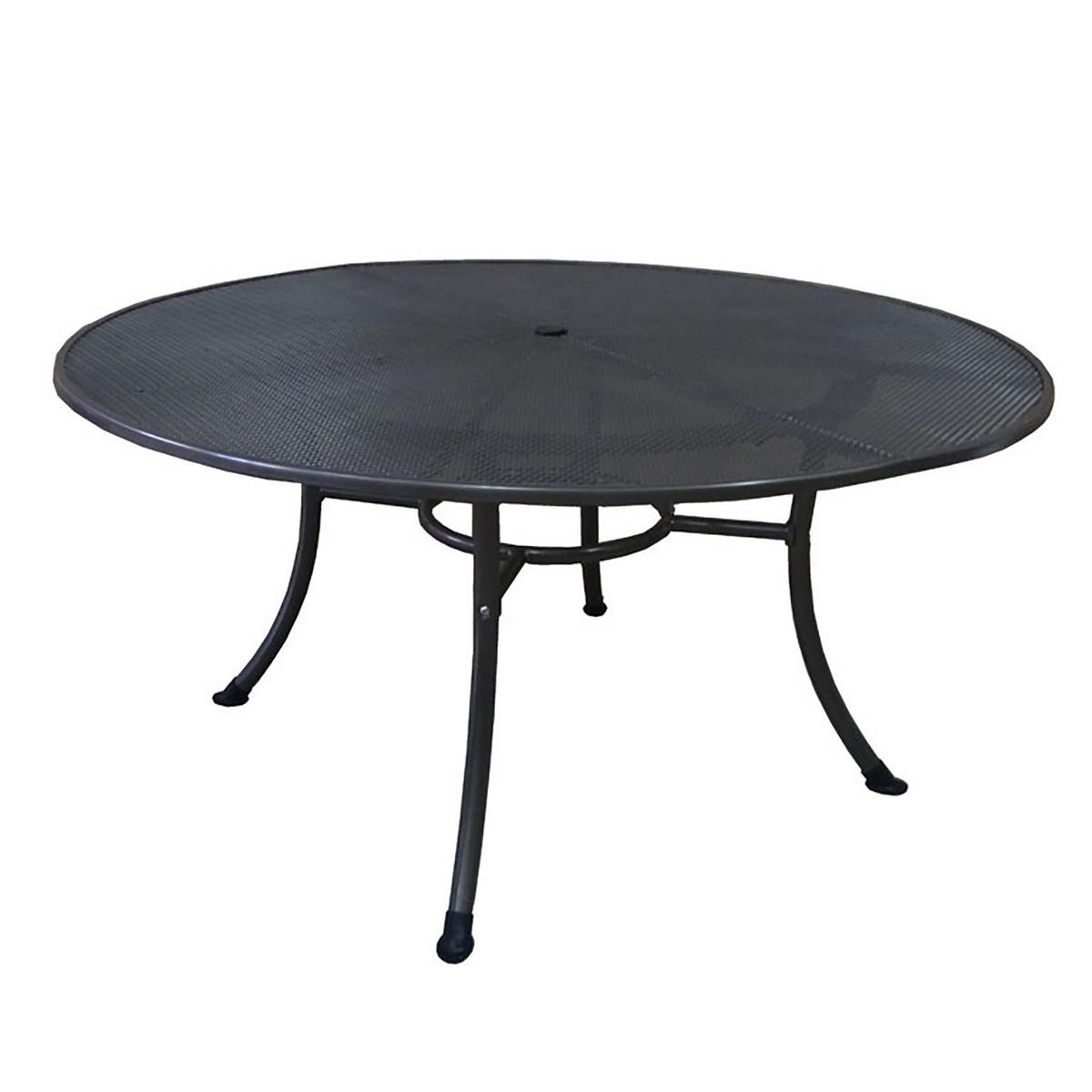 GARTENTISCH Roma 150cm rund mit Schirmloch aus Streckmetall - Grau, Metall (150/150/72cm) - TPFGarden