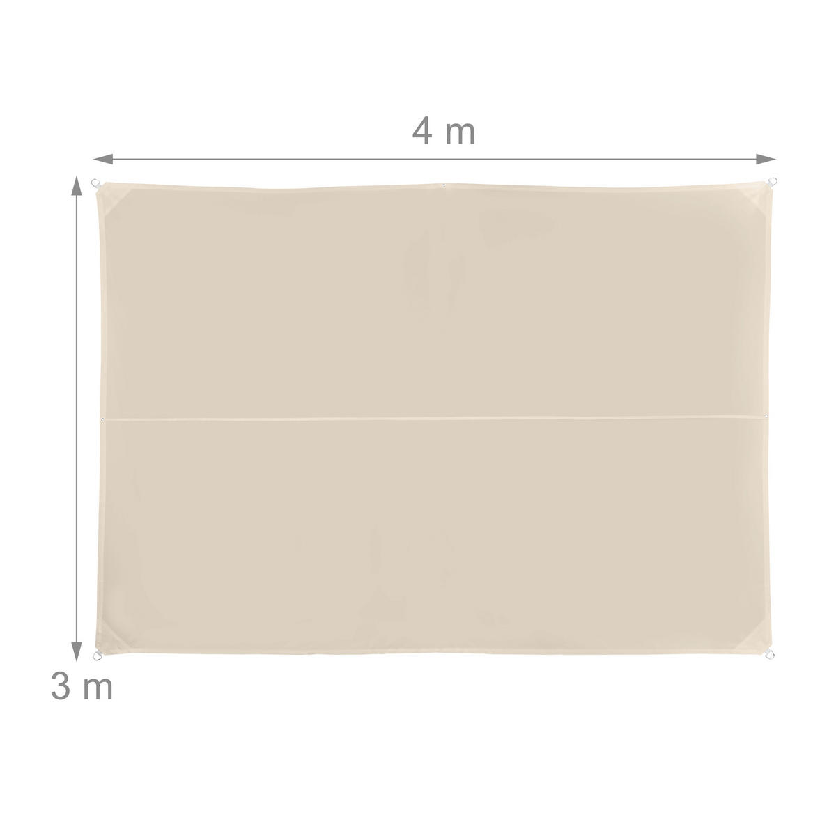 SONNENSEGEL - Beige, Textil/Metall (400/300cm) - Relaxdays