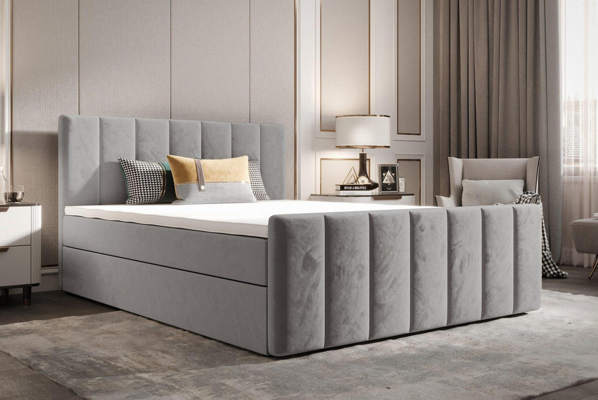 BOXBETT Adelle Grau 160x200 cm - Grau, Textil (160/200cm) - B&B Home