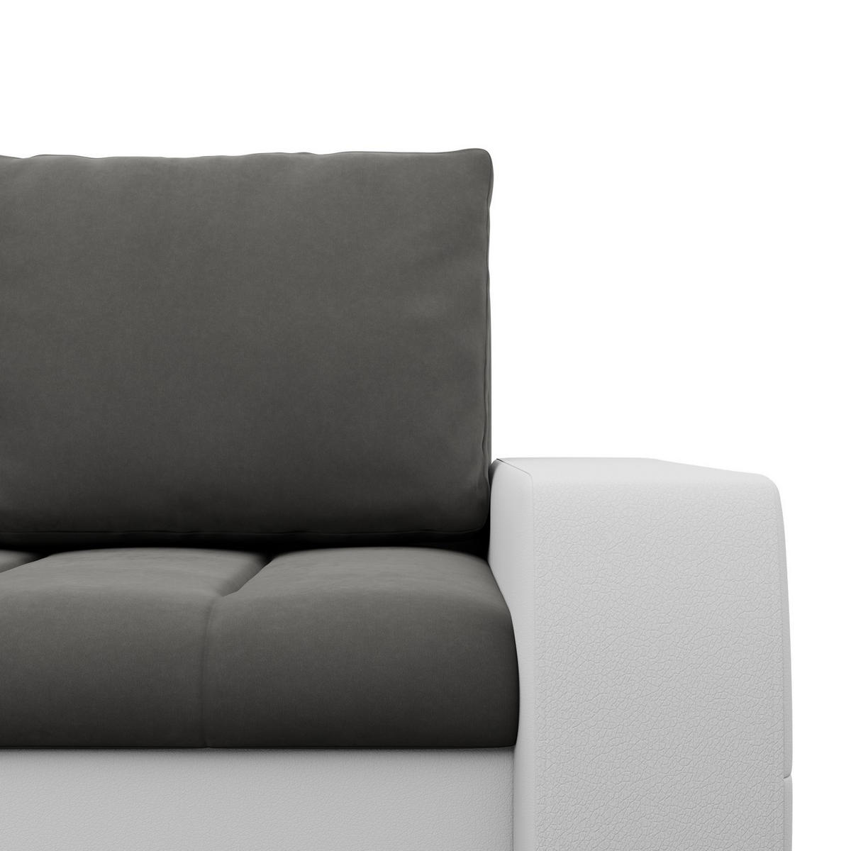 ECKSOFA MIT SCHLAFFUNKTION AURORA RECHTS, Dunkelgrau + Grau - Dunkelgrau/Hellgrau, Textil (243/200cm)