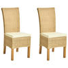 ESSZIMMERSTUHL 2er-Set Naturfarben Andes - Beige/Naturfarben, Naturmaterialien (43/105/50cm) - Beliani