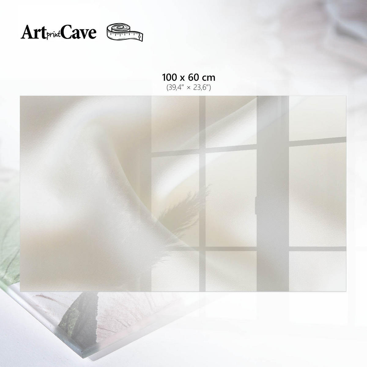 TISCHPLATTE 100x60 cm – Erstelltes Material - Beige, Glas (100/60/0.4cm) - Wallfluent