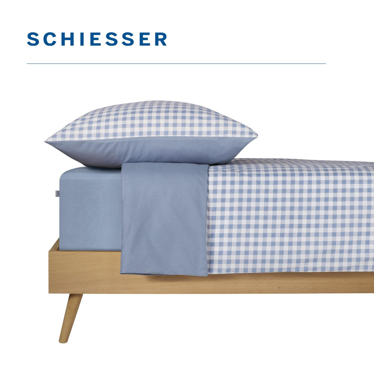 BETTWÄSCHESET Vichy - Renforcé - 2-teilig - 135 x 200 cm - Hellblau - Hellblau, Textil (135/200cm) - SCHIESSER