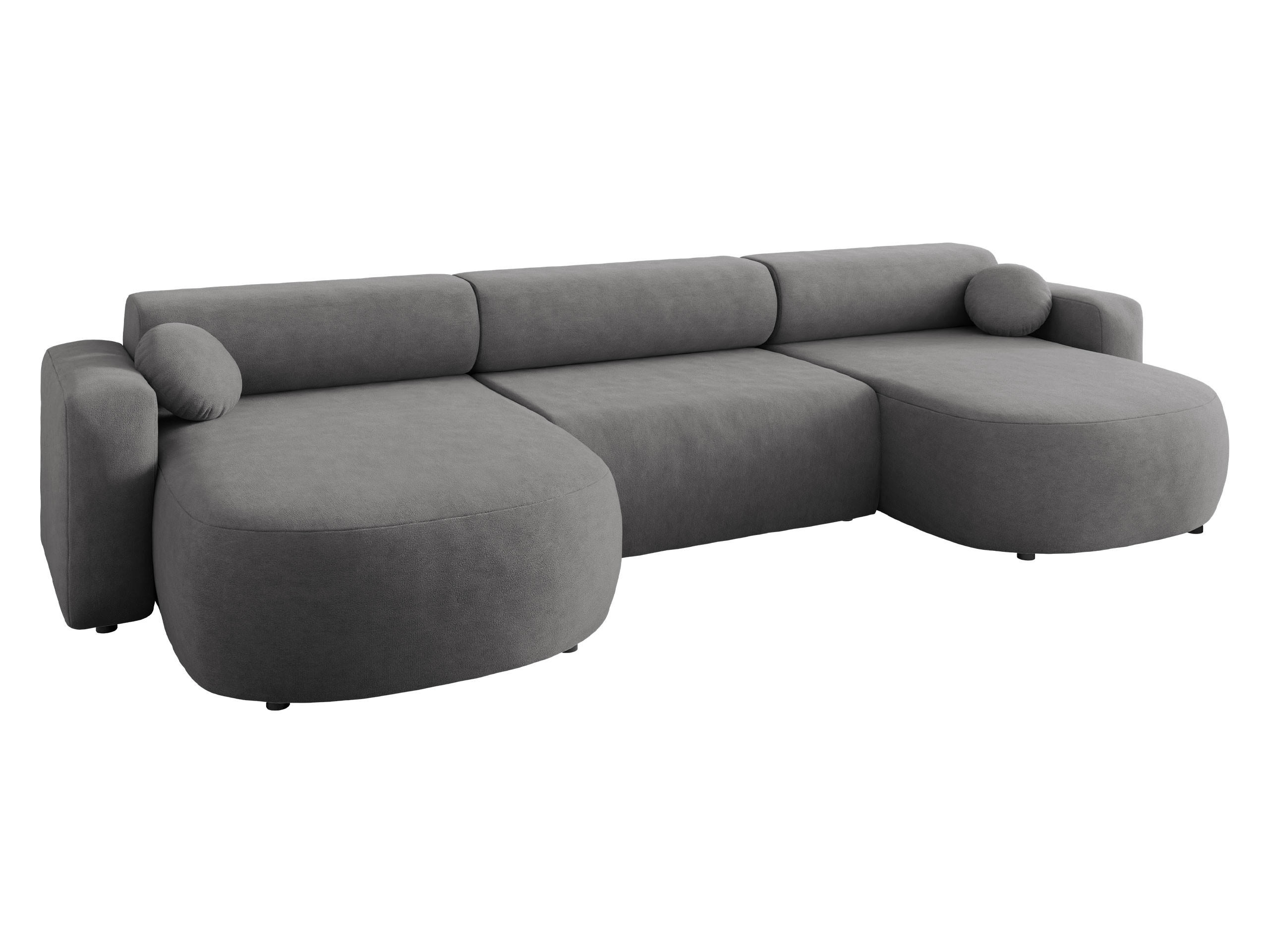 WOHNLANDSCHAFT Nicelo U - Schwarz/Grau, Holz/Kunststoff (354/70/150cm) - MIRJAN24