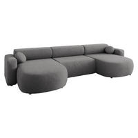 WOHNLANDSCHAFT Nicelo U - Schwarz/Grau, Holz/Kunststoff (354/70/150cm) - MIRJAN24