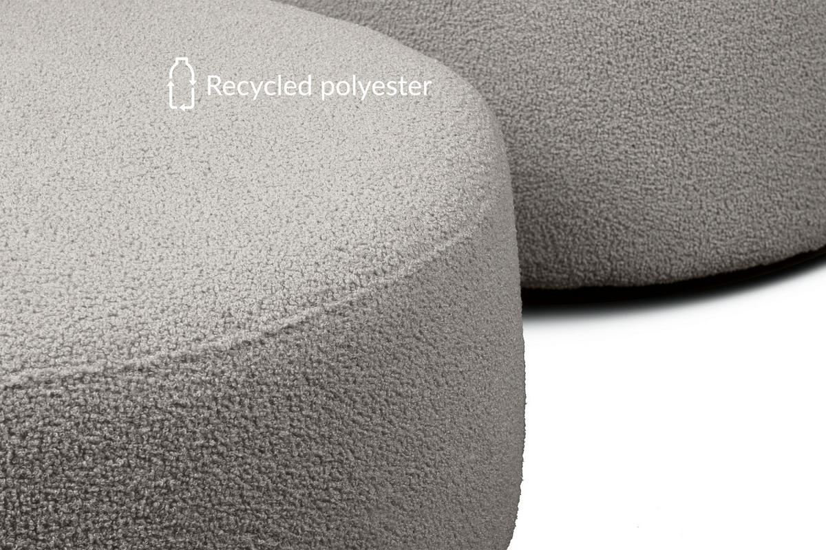 SITZHOCKER RAGGI mit 360° Drehfunktion, Hellgrau - Hellgrau, Textil (80/36/80cm) - KONSIMO®