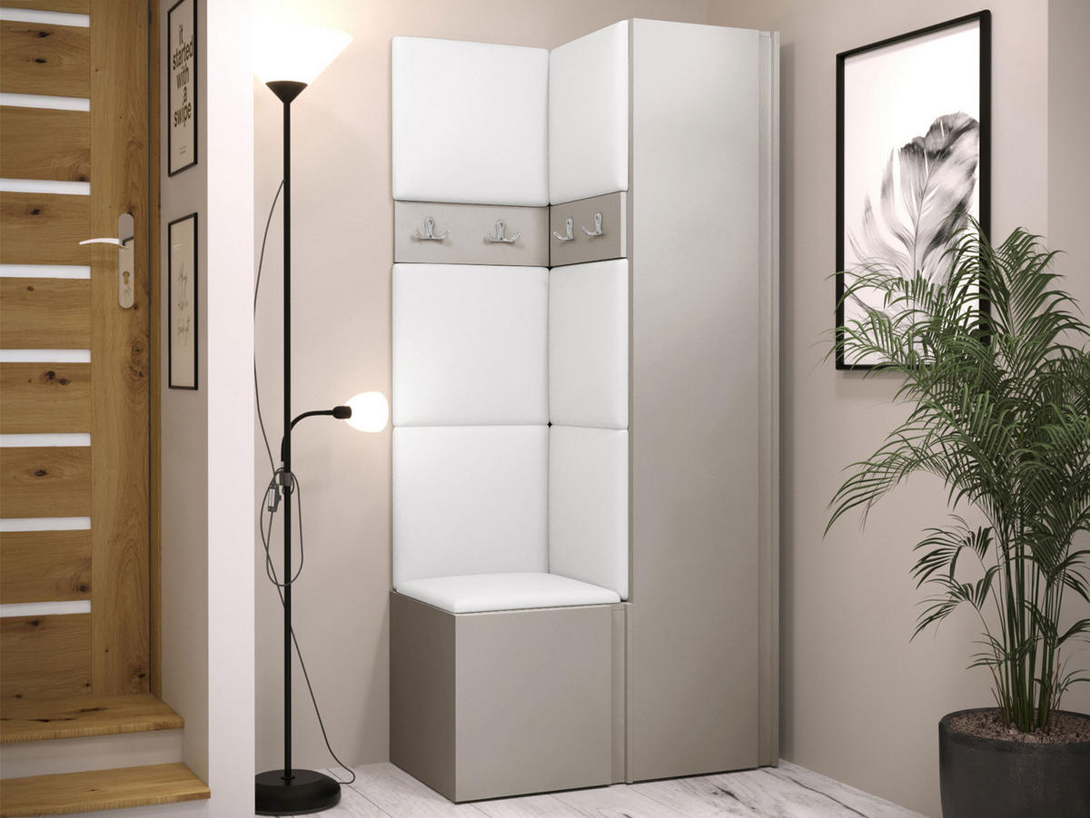 GARDEROBEN-SET Orion XXIV - Kaschmir/Weiß, Holzwerkstoff/Kunststoff (82/186/46cm) - MIRJAN24