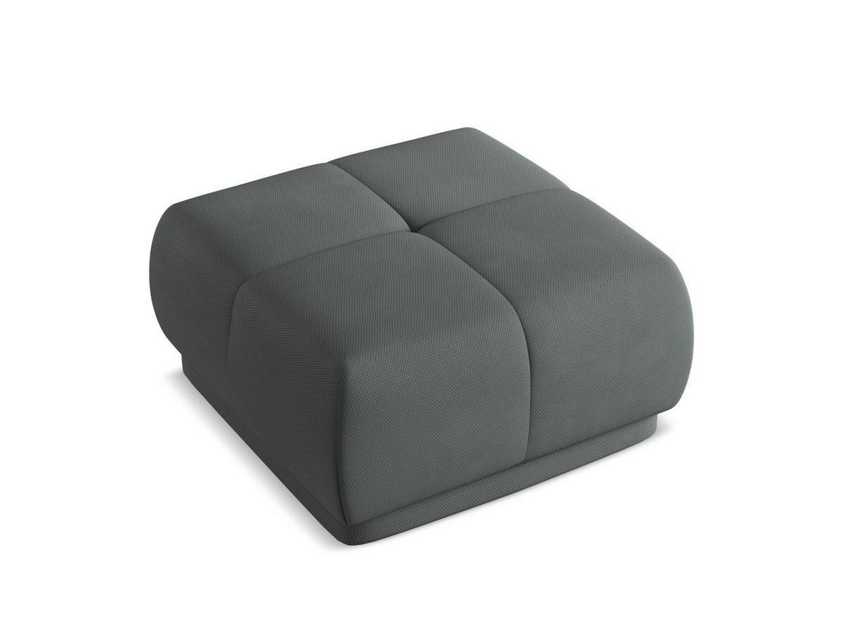 POUF Chenille Stoff Grau - Schwarz/Graphitfarben, Kunststoff/Textil (60/35/60cm) - Makamii