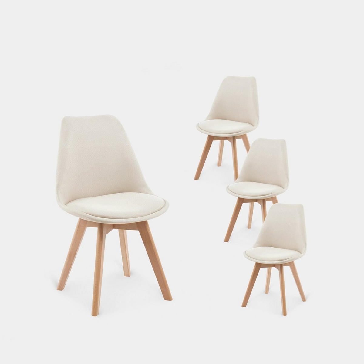 ESSZIMMERSTUHL Kler Beige 49 cm x 82 cm 4er-Set - Beige, Textil (49/82/54cm) - Klast Home