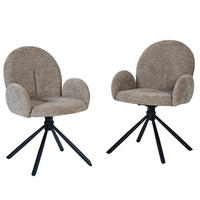 ARMLEHNSTUHL-SET DE-36849 2 Stück mit Drehfunktion Taupe - Taupe, Metall (36/86.5/53.5cm) - ComfortXL